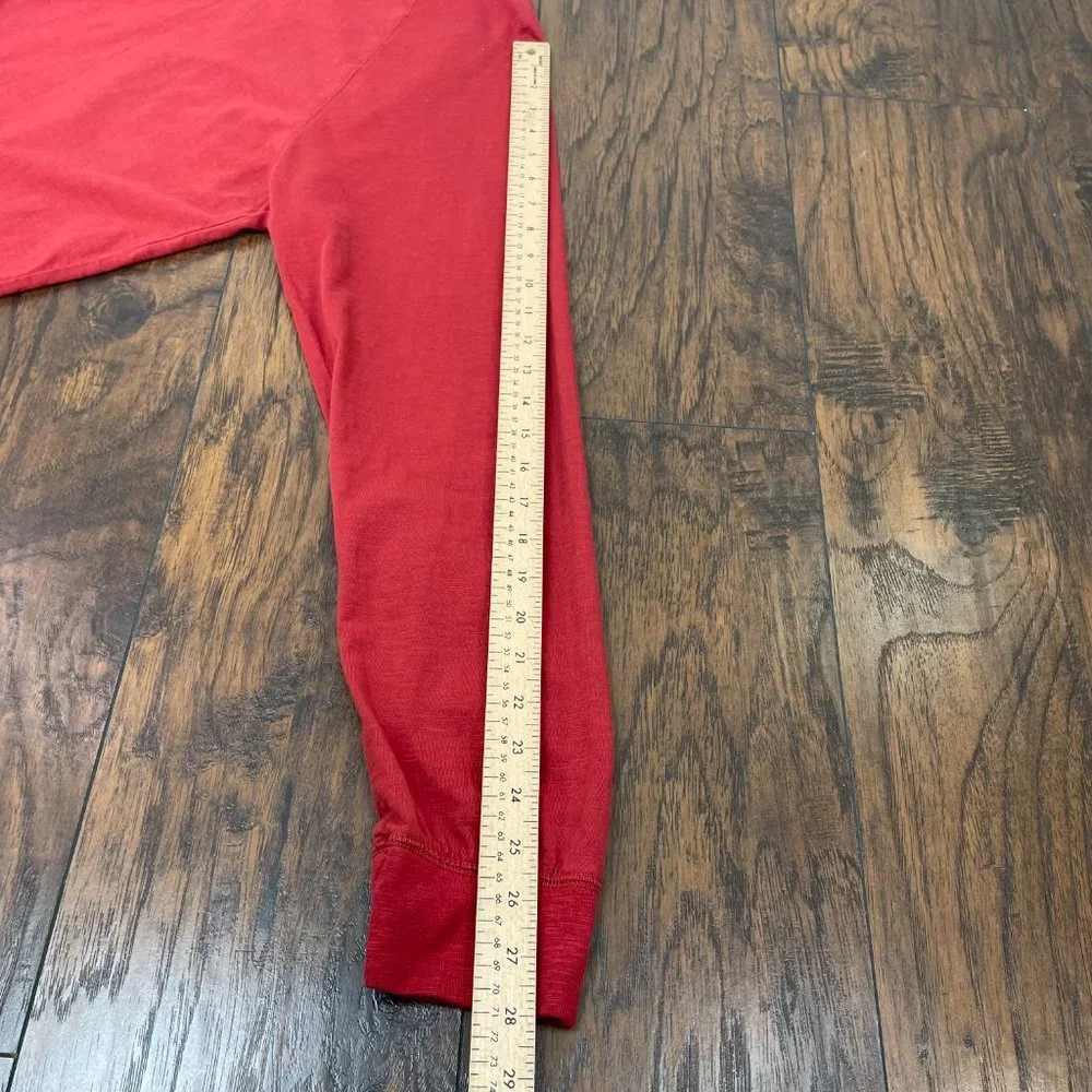 Gap Shirt XL Red Henley Slub Cotton Long Sleeve Casual Men's - Picture 10 of 13